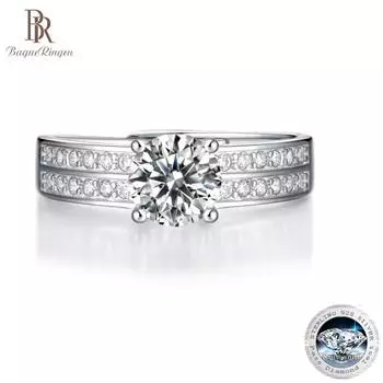 Bague Ringen Серебряный комплект 925 пробы, 1 карат, муассанит, золотое кольцо 18 карат, кольцо Fairy Diary, открытое регулируемое кольцо Nude Cargo белый