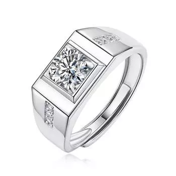 Bague Ringen Silver S925 Мозаика с 1-каратным камнем Mosan Rich And Rich Серия мужских квадратов может открыть кольцо новых модных аксессуаров