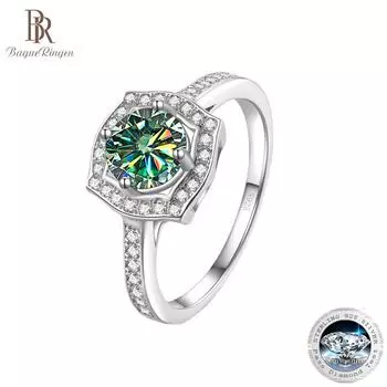 BagueRingen модное обручальное кольцо из стерлингового серебра S925 1 карат D-цвет муассанит ювелирные изделия для женщин сертификат GRA 4 белый