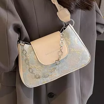 Сумка-багет женская 2024 года, новая модная сумка-мессенджер, иностранный стиль, универсальная сумка через плечо синий