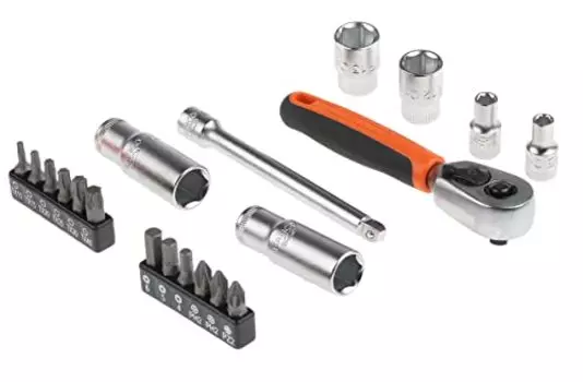 Bahco SL25L Socket & Mechanical Set, Metric 1/4 Dynamic Drive, 37 Pieces