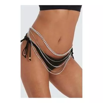 BAHELS Серебристая поясная цепочка специального дизайна