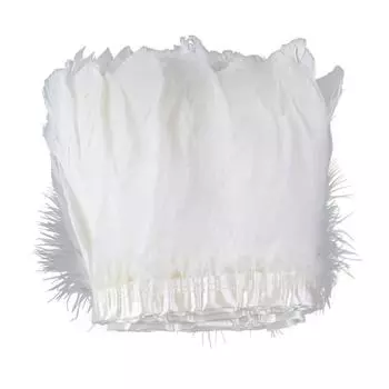 Бахрома из натуральных гусиных перьев 1/5/10 ярдов, 13-18 см, окрашенная лента из гусиных перьев для платья, украшения юбки, аксессуары «сделай сам», шлейфы 1 meter оранжевый