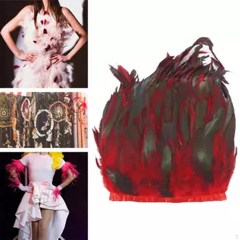 Бахрома из перьев, отделка для шитья, цветные перья из хлопьев индейки, искусственная бахрома, для жёлтый