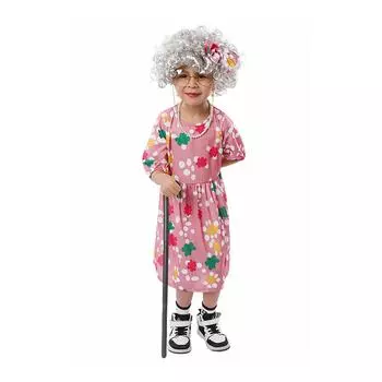 Bai Tian Tian Xue Ri Grandpa Grandma Children s Performance Costume Cosplay Costume World Book Day Performance Costume L розовый