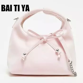 Bai Tiya Bag Women s Handbag Small Carrying Bag High Quality Crossbody Bag Hobo Bag Tote Small Bag 2025 New Arrival Pink