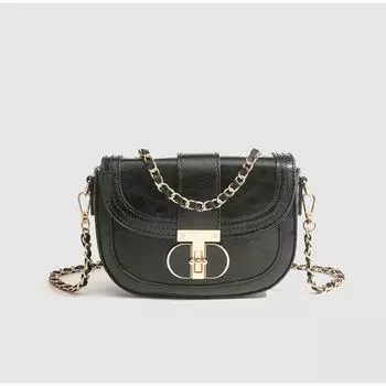 Bai Tiya Saddle Bag Messenger Bag 2025 New Fashion Light Luxury All-Match Commuter Bag Women Chain Shoulder Bag Black