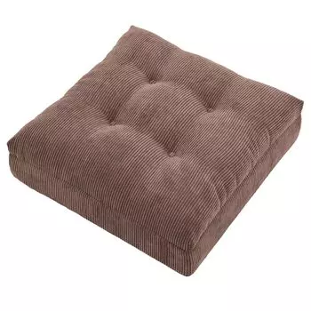 Baibu Home Zabuton Низкая устойчивость Высокая Медленно погружающаяся 42 Квадратный пол Вельветовый чехол Пол Новая 3-слойная структура Подушка, + Упругость, Толстая, коричневый