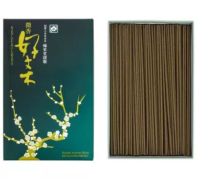 Baieido incense slightly scented smoked sticks, wood, short, flat, loose, (green box) коричневый