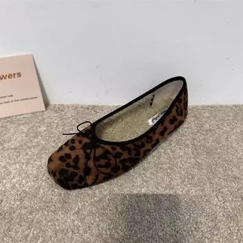 Bailamos Designe Velvetr Women Flats Shoes Fashion Shallow Slip On Ladies Ballet Flats Women s Comfort Dress Shoes Mujer 35 цветной печати леопарда
