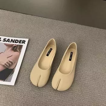 Bailamos Женские балетки 2025 Новая летняя мода Балетки с раздельным носком Женские слипоны Балетки в корейском стиле Мягкие слипоны Лоферы 35