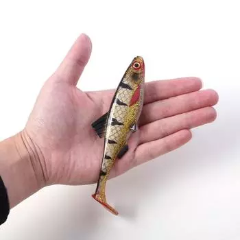 Baitfish Shad Soft Swimbait 3D Eye T Tail Soft Baits T-Tail Simulation Fishing Lure Sea Bass small style 4