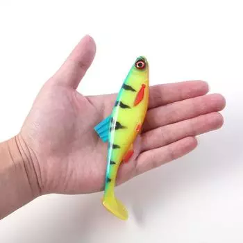 Baitfish Shad Soft Swimbait 3D Eye T Tail Soft Baits Sinking Simulation Fishing Lure River Fishing small style 1