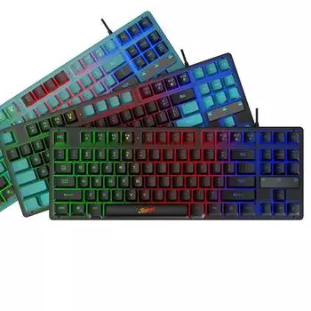 BAJEAL KB-10 Проводная 87-клавишная механическая игровая клавиатура с радужной подсветкой