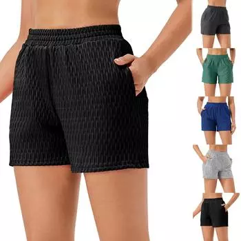 Байкерские шорты с высокой талией для женщин-спортивные шорты для тренировок, йоги, тренажерного зала и танцев S чёрный