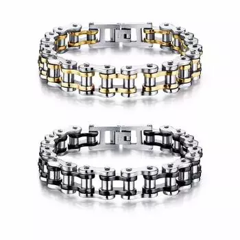 Байкерский браслет-цепочка из нержавеющей стали, мужской браслет-цепочка, мотоциклетный велосипедный стиль, браслеты, модные браслеты в стиле панк, ювелирные изделия 21.5cm