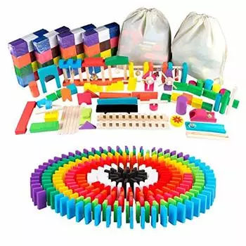 Bajoy Domino Toppling 480 деталей, трюк 43 типа, японская инструкция, сумка для хранения, в комплекте, красочная деревянная игрушка, взрослые могут наслаждаться деревянной игрушкой