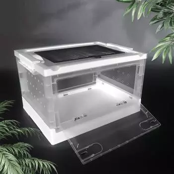 Бак для разведения домашних животных с вентиляционными отверстиями, большой прозрачный складной террариум для рептилий, коробка для кормления ежа белый