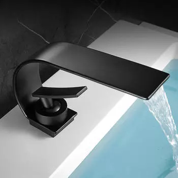 BAKALA Curve Single Handle Hot and Cold Water Tap Waterfall Water Sink Tap для ванной комнаты Смеситель из нержавеющей стали 304 белый