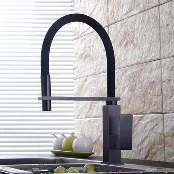 BAKALA Новый черный выдвижной кухонный кран квадратный латунный кухонный смеситель смеситель для мойки смеситель для кухни выдвижной кухонный кран