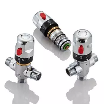 BAKALA Термостатический смесительный клапан Термостатический картридж Хромированный термостатический смесительный клапан для душа Клапан постоянной температуры