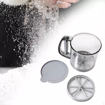 Чашка для просеивания муки для выпечки Инструмент для сахарной пудры Double Layer