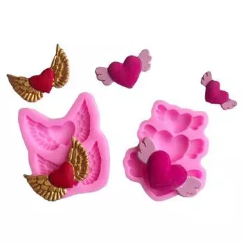 Baking Pan BPA Free Easy Clean Creative Valentine Day Wing Heart Chocolate Mold Tools Kitchen A