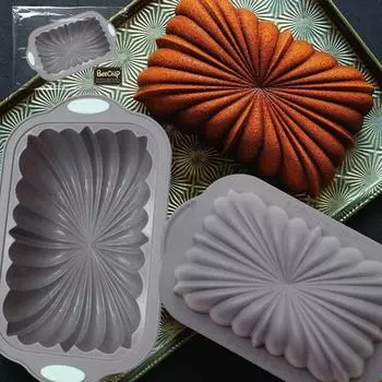 Baking Pan Silicone Mold Large Rectangular Toast Box Sponge Cake Mousse Mold High Temperature Kitchen Supplies серый