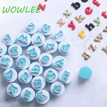 Baking Pastry Mold Letter Fondant Cookie Cutter 26pcs Upper Lowercase Alphabet and 10pcs Number Cake Decoration Tools