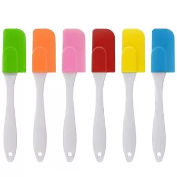 Baking Tools White Handle Silicone Cake Cream Jam Small Scraper Detachable Kitchen Items розовый