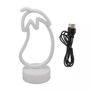 Баклажановый неоновый знак USB-питание от батареи светодиодный неоновый свет для домашнего неонового украшения