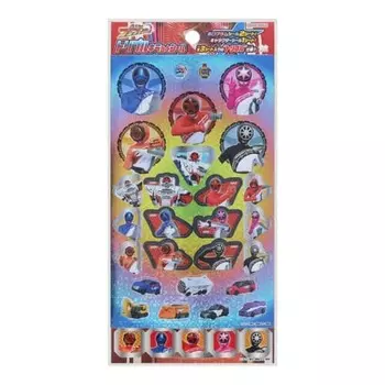 Bakujo Sentai Bun Bunger Seal Character Triple Kiratto Seal/24 Year New Boys Super Sentai Series