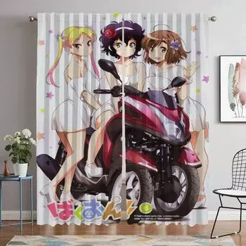 Bakuon Home Interior Curtains 2 Pieces Шторы для гостиной Шторы Тюль для спальни Хэллоуин Украшение Раздел W50xH70cmx2pcs-CL