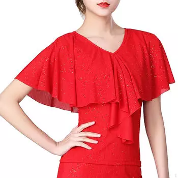 Бальные танцы Топ нагрудник без рукавов съемные лацканы наряды шаль блузка женщины ложный чокер для XL