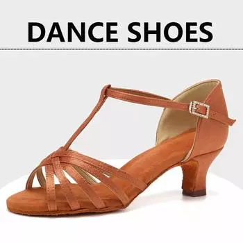 Бальные туфли для латины, женские, 5 см, для танцев для женщин/женщин/девочек 34 чёрный