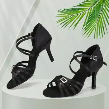 Бальные вечерние латинские танцевальные туфли женские бальные вечерние латинские танцевальные туфли танго мягкая подошва каблук 8.5 см 34 коричневый