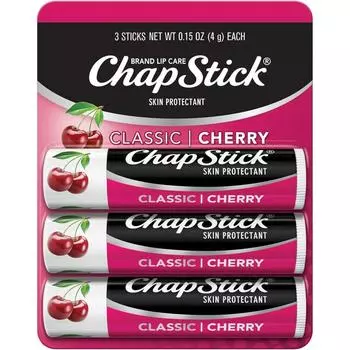 Бальзам для губ Chapstick Brand Lip Care Skin Protectant, со вкусом вишни, 4 г, 3 шт.