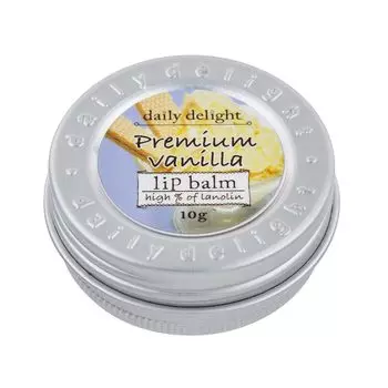 Бальзам для губ Daily Delight Premium Vanilla 10 г. Увлажняющий крем для губ в банках с ванильным вкусом. Высококачественное ванильное мороженое. (Ежедневное наслаждение) (Аромат для губ)