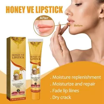 Бальзам для губ Honey VE увлажняет, питает, восстанавливает и предотвращает растрескивание губ, а также уменьшает морщины вокруг губ. One Size