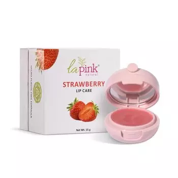 Бальзам для губ La Pink Strawberry Natural Tinted Lip Balm с маслом ши и кокум | Питательные и мягкие губы | Формула на 100% свободна от микропластика | 15 г