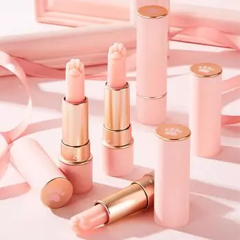 Бальзам для губ, меняющий цвет, 3,5 г, в форме кошачьей лапки, масло для губ для женщин и девочек, увлажняющее, питательное, гладкое, нежирное, долговечное, уход за губами One Size розовый