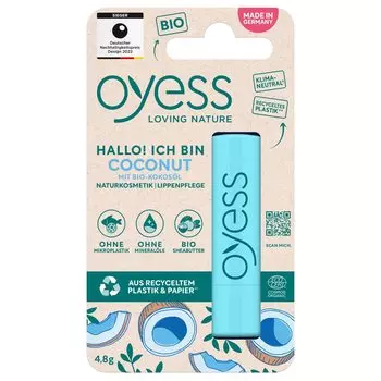 Бальзам для губ Oyess Coconut Natural UV Protection Увлажняющий Увлажняющий Увлажняющий Губ (4.8g)/Органический