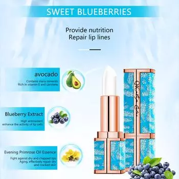 Бальзам для губ Помада Невыцветающая Неприлипающая Чашка Увлажняющая Цветная Помада Алоэ One Size синий