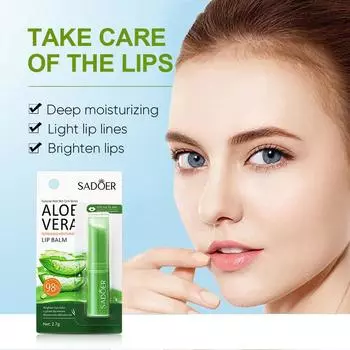 Бальзам для губ с алоэ вера SADOER Витамин С предотвращает сухость и потрескивание губ Увлажняющий бальзам для губ 01#