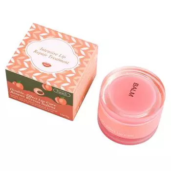 Бальзам для губ с двойным эффектом и ароматом персика, отшелушивающий скраб для губ, увлажняющий и увлажняющий ночной бальзам для губ, средство против морщин на губах, уход за губами One Size