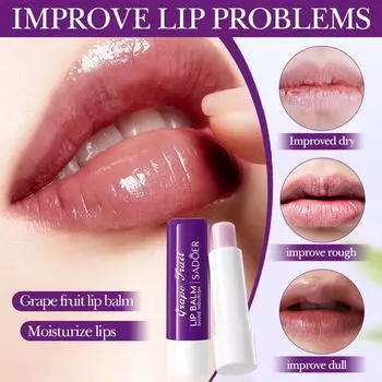 Бальзам для губ SADOER Grape Hydrating Lip Balm Увлажняющий бальзам для губ против трещин 3.3g