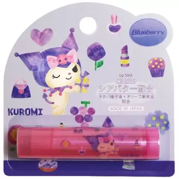 Бальзам для губ Santan Sanrio Kuromi с ароматом черники 2 г, увлажняющий популярный бальзам для губ с маслом ши, милый детский подарок, 1 шт.
