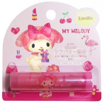 Бальзам для губ Santan Sanrio My Melody с ароматом ванили 2 г, увлажняющий популярный бальзам для губ с маслом ши, милый детский подарок, 1 шт.