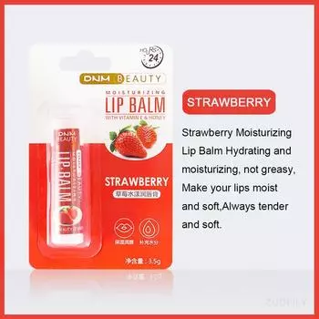 Бальзам для губ со свежими фруктами Масло для губ Увлажняющая Прозрачная Помада Стойкий Увлажняющий Блеск для губ Косметика Блеск для губ Базовый Гель 01#Strawberry