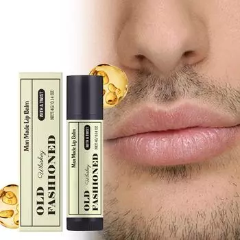 Бальзам для губ Whisky Old Fashioned на осень и зиму для мужа и парня, забавный подарок 4G One Size жёлтый